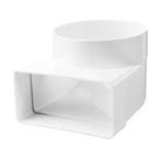 Kunststof lepelhoek voor kanaal 220 x 90mm naar Ø 125mm, Doe-het-zelf en Bouw, Verzenden, Nieuw