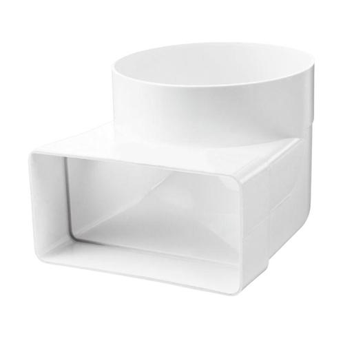 Kunststof lepelhoek voor kanaal 220 x 90mm naar Ø 125mm, Doe-het-zelf en Bouw, Ventilatie en Afzuiging, Nieuw, Verzenden