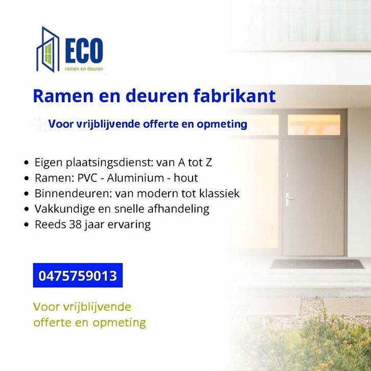 RAMEN DEUREN MAATWERK 21WERKDAGEN  GRATIS OFFERTE  OPMETING, Doe-het-zelf en Bouw, Glas en Ramen, Nieuw, Dubbelglas, Glas in lood