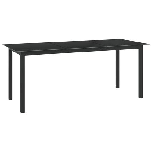 vidaXL Table de jardin Noir 190x90x74 cm Aluminium et, Tuin en Terras, Tuinsets en Loungesets, Verzenden