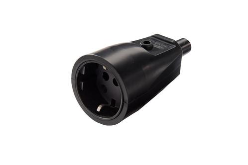 Martin Kaiser Black Mains Line Socket With Earthing Contact, Bricolage & Construction, Électricité & Câbles, Envoi