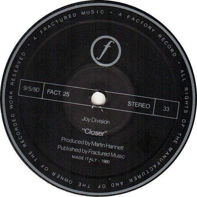 Joy Division - Closer - 1st Italian pressing - LP - 1ste, Cd's en Dvd's, Vinyl Singles
