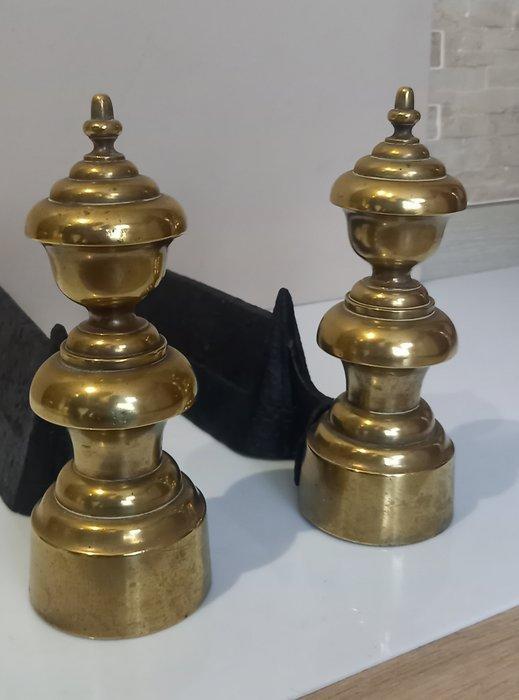 Openhaard accessoire (2) - Chenets Toupies - Louis Philippe, Antiek en Kunst, Antiek | Overige Antiek