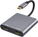 DrPhone PD9 USB C naar Dubbele HDMI-adapter - 4K@ 30HZ - 2, Nieuw, Verzenden
