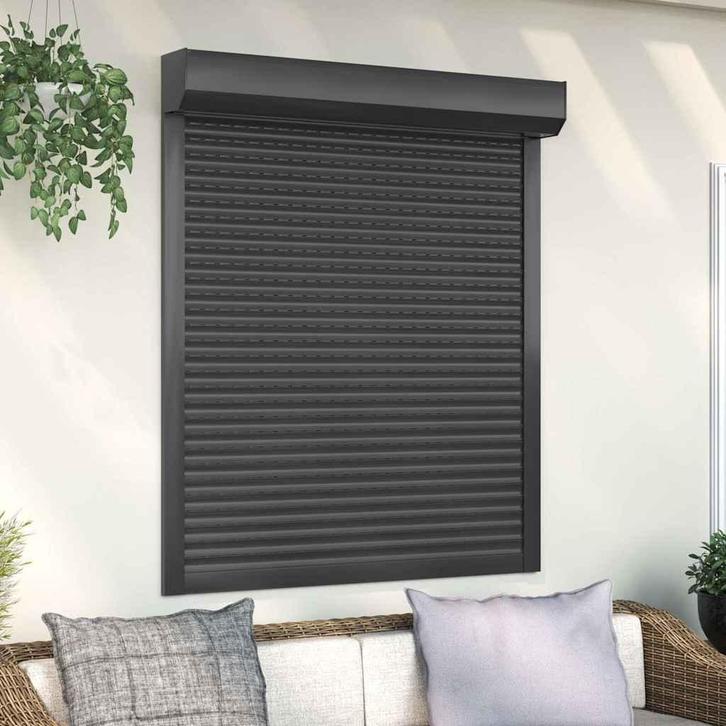 vidaXL Rolluik 110x130 cm aluminium antracietkleurig, Doe-het-zelf en Bouw, Raamkozijnen en Schuifdeuren, Nieuw, Verzenden
