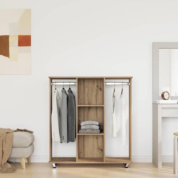 vidaXL Kledingkast met plank artisanaal eikenkleurig 102 x, Huis en Inrichting, Kasten | Kleerkasten, Nieuw, Verzenden