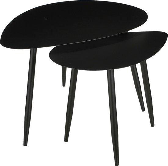 2dekans | Mica Decorations Bijzettafel - Set van 2 - L80 x, Tuin en Terras, Tuinsets en Loungesets, Ophalen of Verzenden