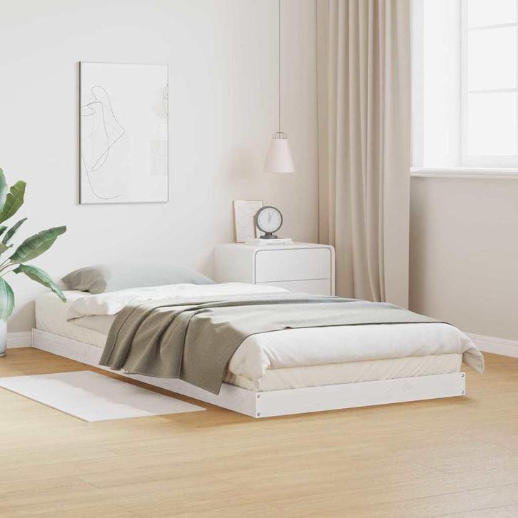 vidaXL Bedframe Wit 90 x 220 cm Massief grenenhout, Huis en Inrichting, Slaapkamer | Bedden, Nieuw, Verzenden