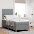 vidaXL Boxspring bed met hoofdeinde Lichtgrijs 100 x 200 cm, Verzenden, Nieuw