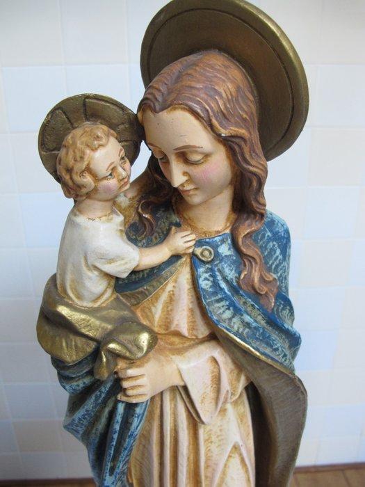 Beeld, Maagd Maria met Christuskind op de halve maan en, Antiek en Kunst, Antiek | Boeken en Manuscripten