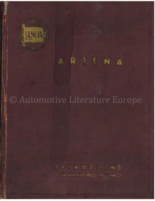 1934 LANCIA ARTENA INSTRUCTIEBOEKJE ITALIAANS, Autos : Divers, Modes d'emploi & Notices d'utilisation, Enlèvement ou Envoi