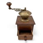 Koffiemolen - Hout, Koper - Handkoffiemolen, Antiek en Kunst