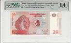 1997 Congo Dem Rep P 88a 20 Francs Pmg 64 Epq, Verzenden, België