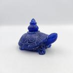 Oud-Indochinese Blue Glass Crystal Stupa op schildpadbasis, Antiek en Kunst