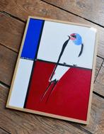 Jos Verheugen - Free after Mondrian, with Swallow (A217,, Antiek en Kunst, Kunst | Schilderijen | Modern