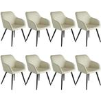 tectake Set van 8 eetkamerstoelen Marilyn stof, zwarte stoel, Huis en Inrichting, Verzenden, Nieuw
