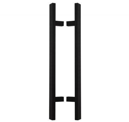 Set deurgrepen Rechthoek 300 mm aluminium zwart geborsteld, Doe-het-zelf en Bouw, Hang- en Sluitwerk, Klink of Kruk, Nieuw, Overige materialen