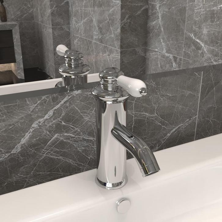 vidaXL Wastafelkraan 130x180 mm verchroomd, Doe-het-zelf en Bouw, Sanitair, Nieuw, Verzenden