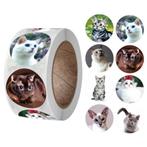 Fako Bijoux® - 500 Stickers Op Rol - 2.5cm - Echte Katten -, Hobby en Vrije tijd, Nieuw, Verzenden