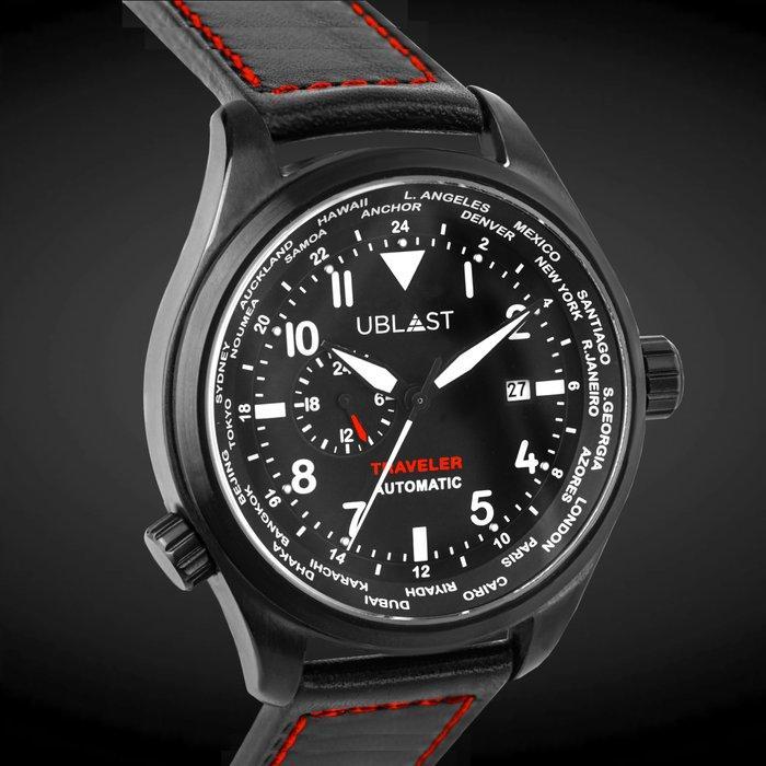 Ublast - Traveler Automatic World Time - REF.UBTR47BK/RD -, Handtassen en Accessoires, Horloges | Heren