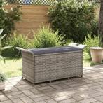 vidaXL Tuinbank met kussen 116x46x57 cm poly rattan grijs, Verzenden, Nieuw