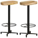 vidaXL Tabourets de bar lot de 2 76 cm bois de manguier, Verzenden