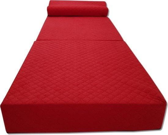 Luxe logeermatras met hoofdkussen- rood - camping matras..., Huis en Inrichting, Slaapkamer | Matrassen en Bedbodems, Nieuw, Ophalen of Verzenden