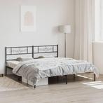 vidaXL Bedframe met hoofdbord metaal zwart 180x200 cm, Huis en Inrichting, Slaapkamer | Bedden, Verzenden, Nieuw