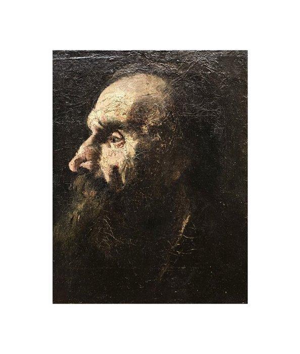 North-European School (XVIII) - Wise old man in profile, Antiquités & Art, Art | Peinture | Classique