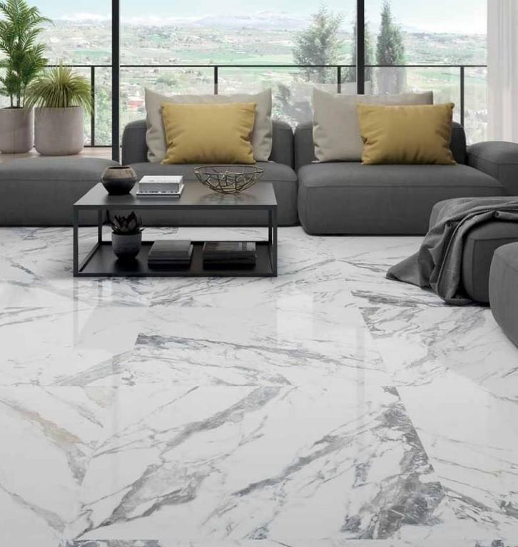 Tinenza 120x120 Hoogglans Leviglass ( Goud / Grijs, Doe-het-zelf en Bouw, Tegels, Ophalen of Verzenden