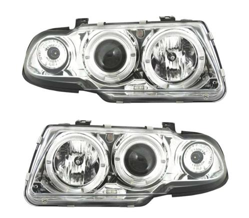 PHARES POUR OPEL ASTRA F 94-98 ANGEL EYES FOND CHROMÉ H1-H1, Auto-onderdelen, Verlichting, Verzenden