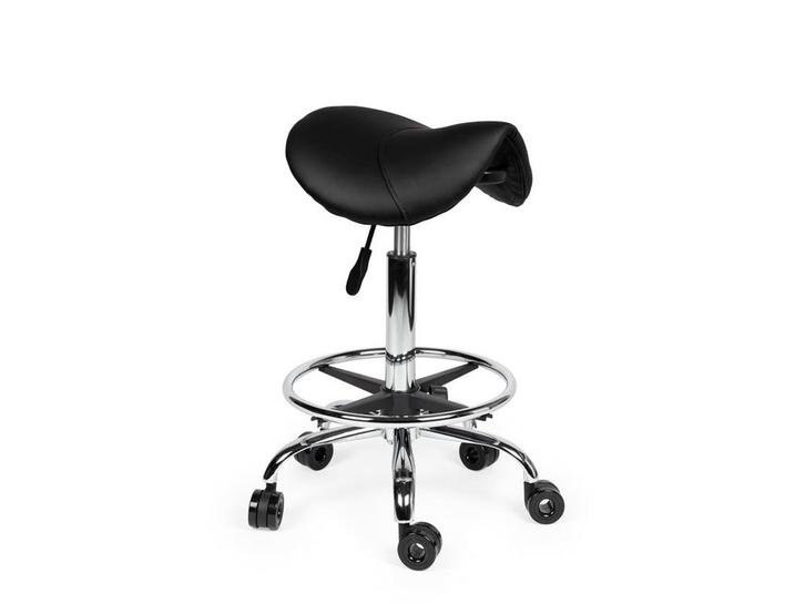 Kapperskruk Zwart - Standaard Zithoogte met Voetsteun, Huis en Inrichting, Krukjes, Nieuw, In hoogte verstelbaar