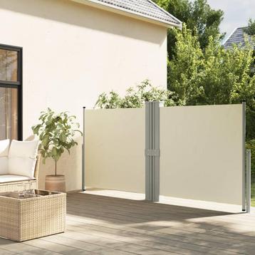 vidaXL Windscherm uittrekbaar 140x1200 cm crèmekleurig, Verzenden