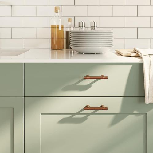 vidaXL Handvatten 10 st 64 mm roestvrij staal bronskleurig, Doe-het-zelf en Bouw, Hang- en Sluitwerk, Nieuw, Verzenden
