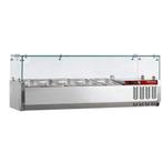 Gekoelde opzetstructuur 5x GN 1/4 - 150 mm, met glasopbouw, Zakelijke goederen, Verzenden, Nieuw in verpakking, Koelen en Vriezen
