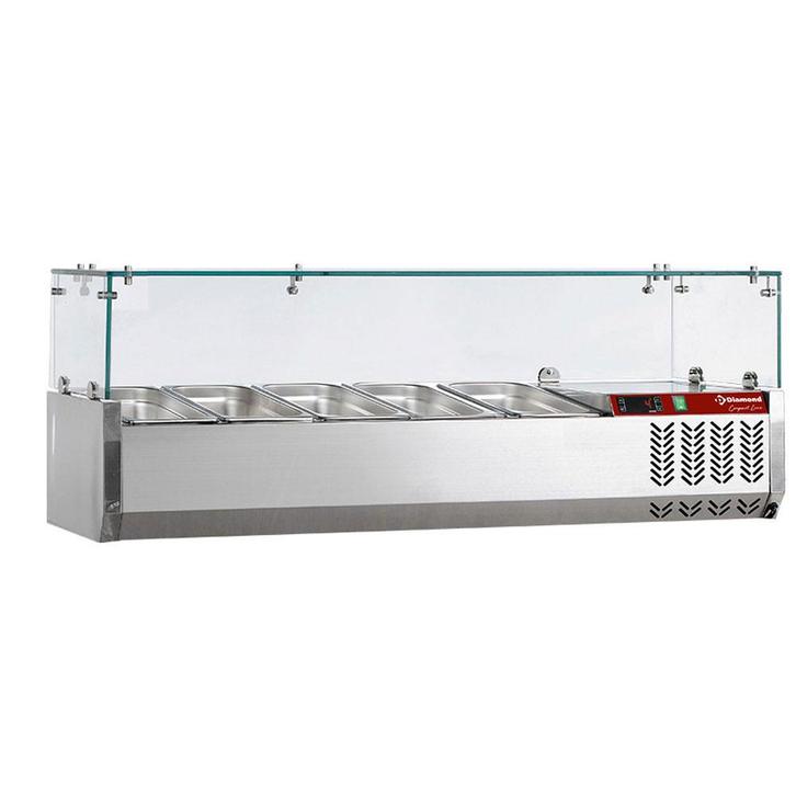 Gekoelde opzetstructuur 5x GN 1/4 - 150 mm, met glasopbouw, Zakelijke goederen, Horeca | Keukenapparatuur, Koelen en Vriezen, Verzenden