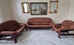 Canapé - Bois, Cuir - Ensemble de sofa vintage en
