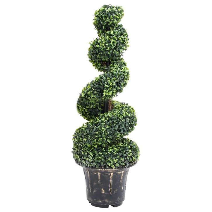 vidaXL Kunstplant met pot buxus spiraal 100 cm groen, Huis en Inrichting, Woonaccessoires | Kunstplanten en Kunstbloemen, Nieuw