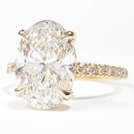 Ring - 14 karaat Geel goud - 2.29ct. tw. Diamant (Lab-grown), Handtassen en Accessoires, Ringen, Nieuw
