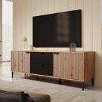 Meubella | TV-Meubel eiken 157x40x54 | 2 lades 2 deuren, Overige materialen, Verzenden, 150 tot 200 cm, Nieuw
