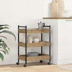 vidaXL Keuken Trolley Artisan Eiken 50x30x70 cm Bewerkt Hout, Huis en Inrichting, Keuken | Keukenbenodigdheden, Verzenden, Nieuw