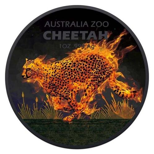 Australië. 1 Dollar 2021 Zoo Burning Cheetah Black, Postzegels en Munten, Munten | Europa | Niet-Euromunten