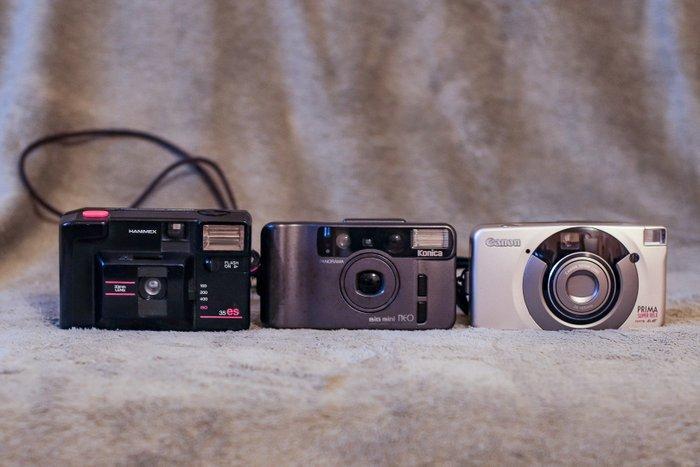 Canon, Konica 3 cameras: Prima Super 105 / Big Mini Neo /, Audio, Tv en Foto, Fotocamera's Analoog