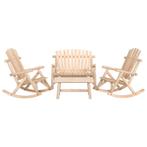 vidaXL 4-delige Loungeset massief vurenhout, Verzenden, Loungeset