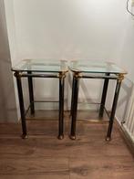 Mara - Bijzettafel (2) - Glas, Messing, Metaal, Antiek en Kunst