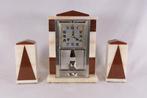 Klok en garnituur set - Marmer, Messing - 1910-1920 -