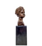 Figurine - Classical bust of a boy - Bronze, Marbre