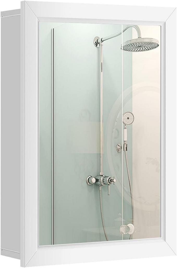 Hangkast badkamer - Medicijnkastje - Spiegelkast - Wit - COS, Huis en Inrichting, Badkamer | Badkamermeubels, Nieuw, Verzenden