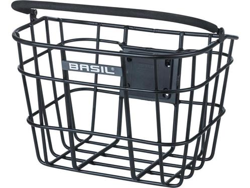Basil Bremen Alu KF Fietsmand - Voor - Aluminium - Matzwart, Fietsen en Brommers, Fietsaccessoires | Overige Fietsaccessoires