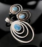 Ensemble en Larimar et argent 925 rhodié. Pierre naturelle.